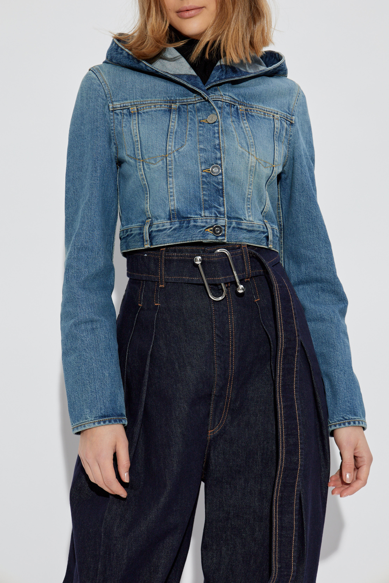 Alaïa Denim jacket with hood | Women's | Vitkac